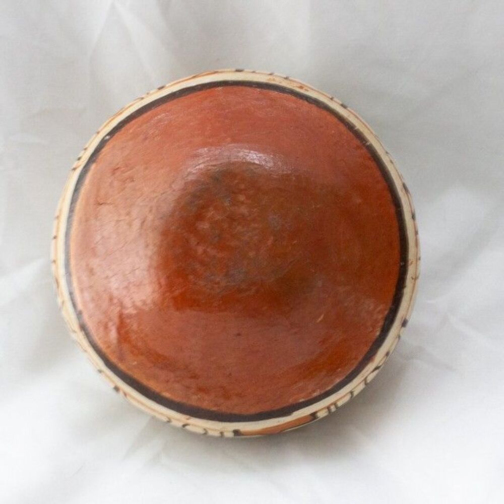 Antique Shipibo-Conibo Peru Polychrome Pottery Bowl Kené Design Ayahuasca Vision - Picture 5 of 8